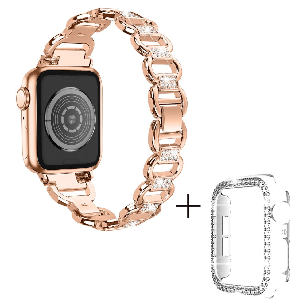 Apple Watch Series 3/2/1 38mm rhinestone décor alloy strap with transparent cover#serie_4