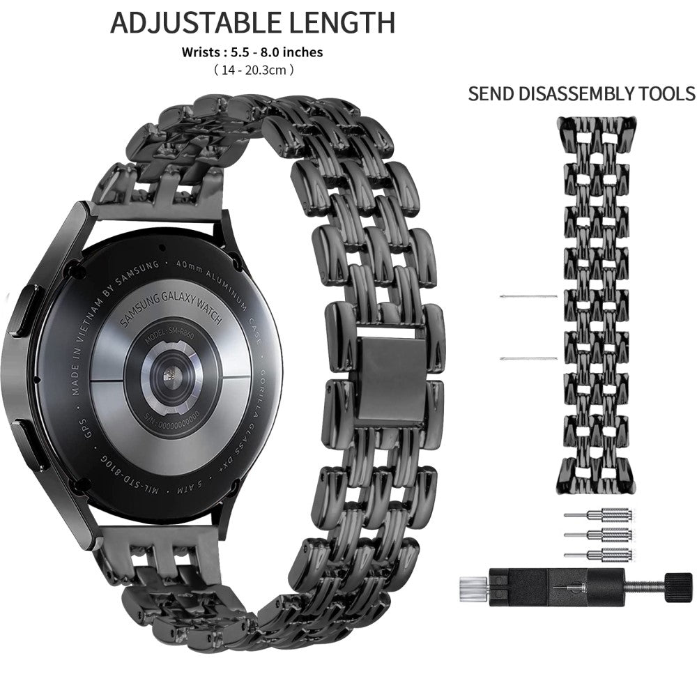 Fremragende Metal Universal Rem passer til Samsung Smartwatch - Sort#serie_1