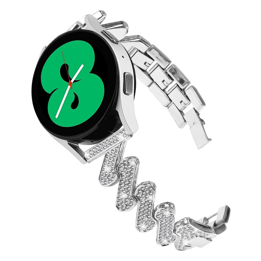 Supercool Metal Og Rhinsten Universal Rem passer til Smartwatch - Sølv#serie_4