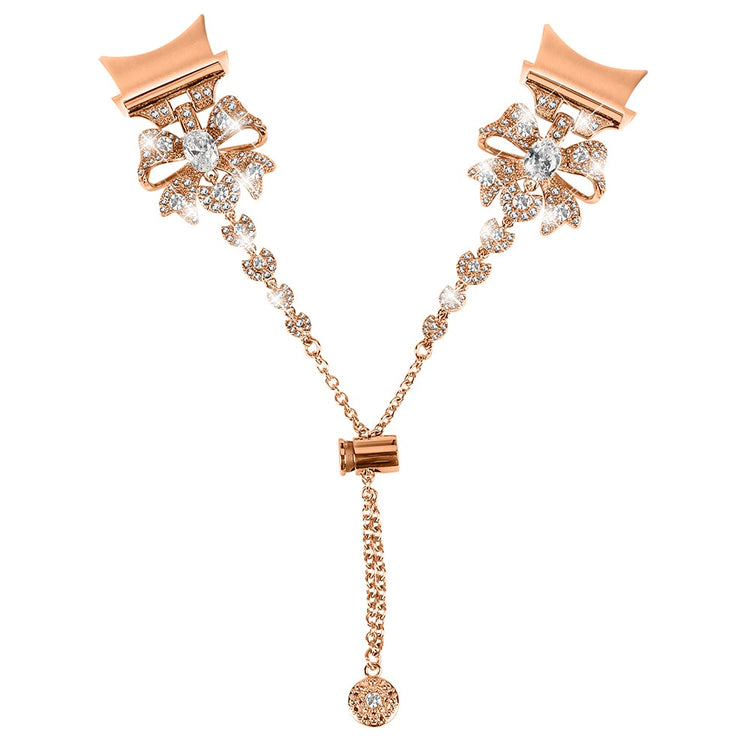 Sejt Metal Og Rhinsten Universal Rem passer til Samsung Smartwatch - Pink#serie_2