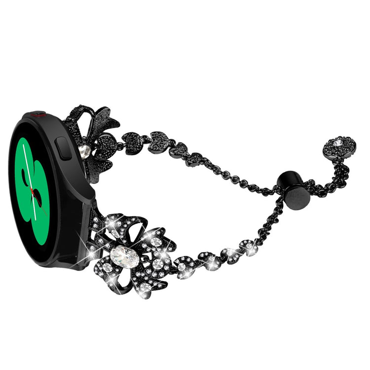 Meget Fint Metal Og Rhinsten Universal Rem passer til Smartwatch - Sort#serie_1