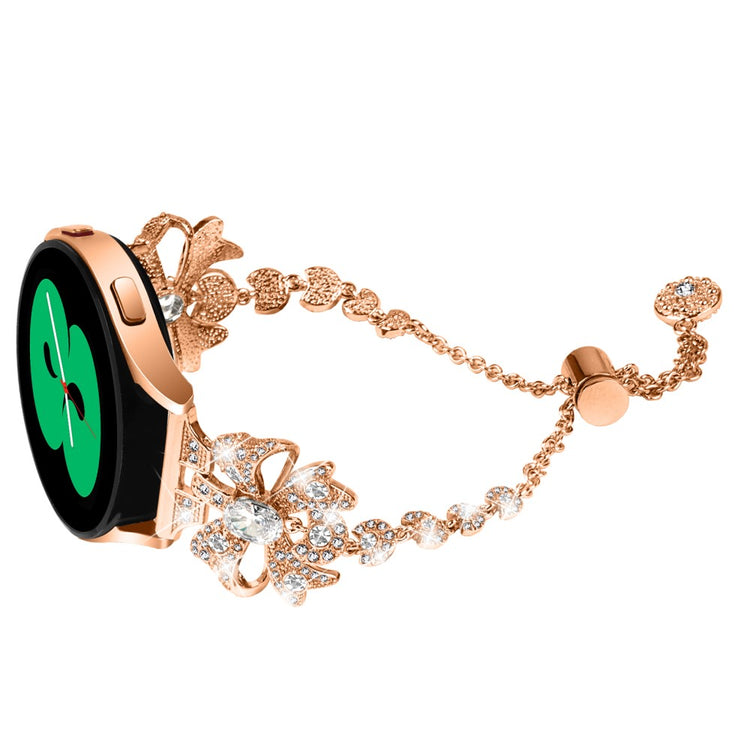 Meget Fint Metal Og Rhinsten Universal Rem passer til Smartwatch - Pink#serie_2