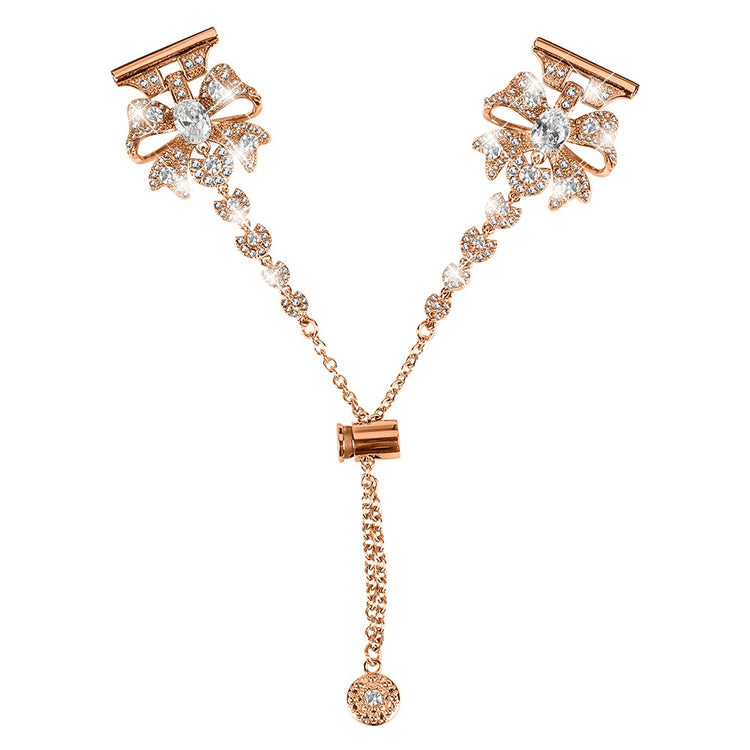 Meget Fint Metal Og Rhinsten Universal Rem passer til Smartwatch - Pink#serie_2