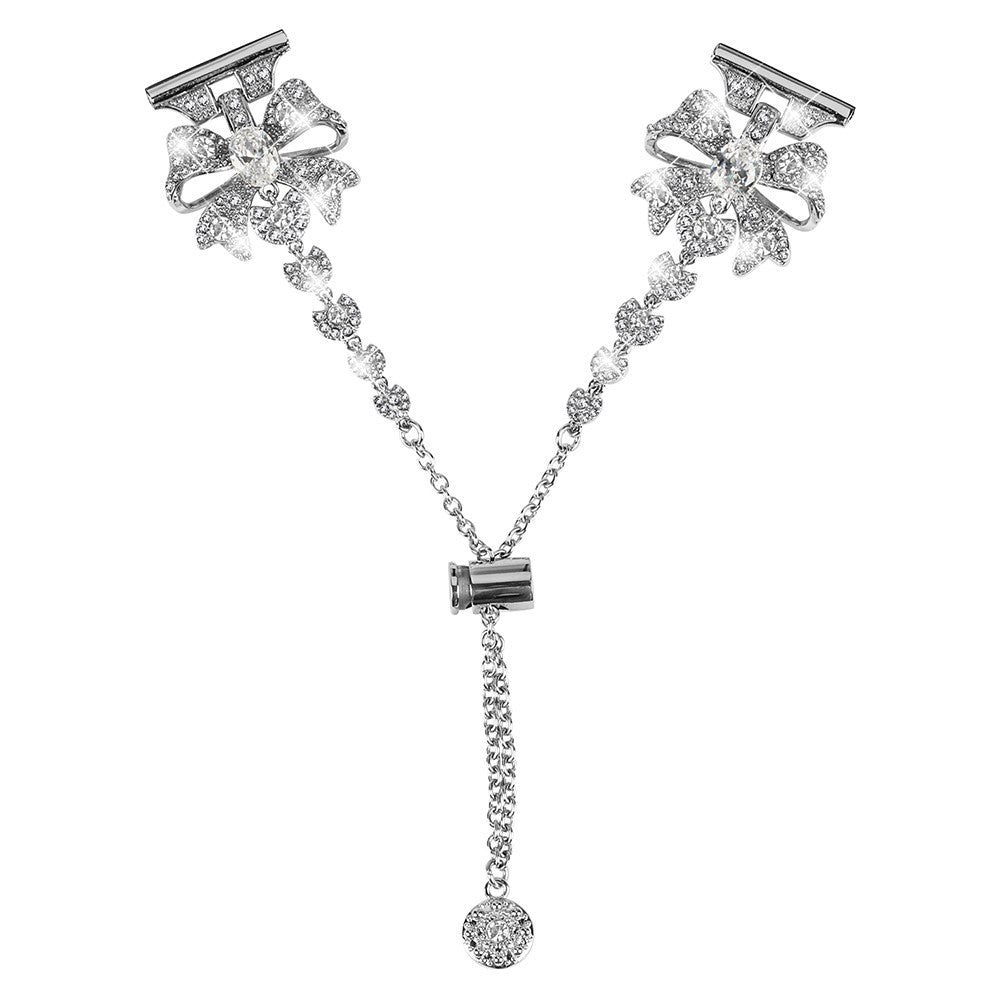 Meget Fint Metal Og Rhinsten Universal Rem passer til Smartwatch - Sølv#serie_3