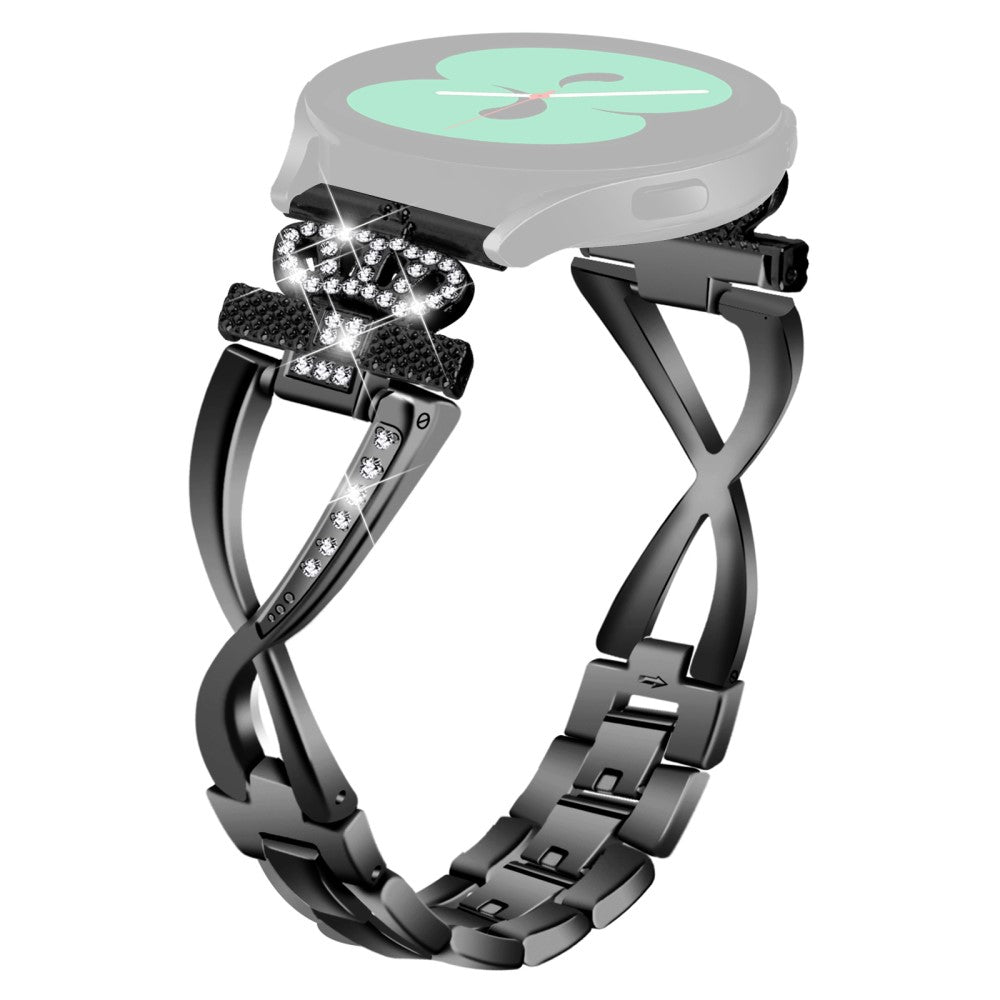 20mm Samsung Galaxy Watch 4 crown rhinestone dรฉcor alloy strap - Black#serie_1