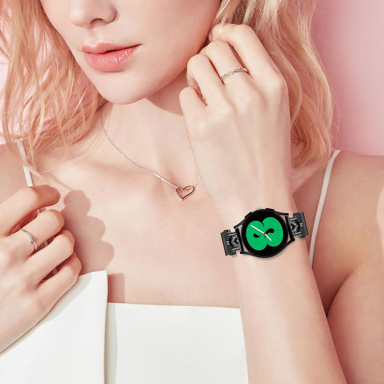 Fantastisk Metal Og Rhinsten Universal Rem passer til Smartwatch - Sort#serie_150