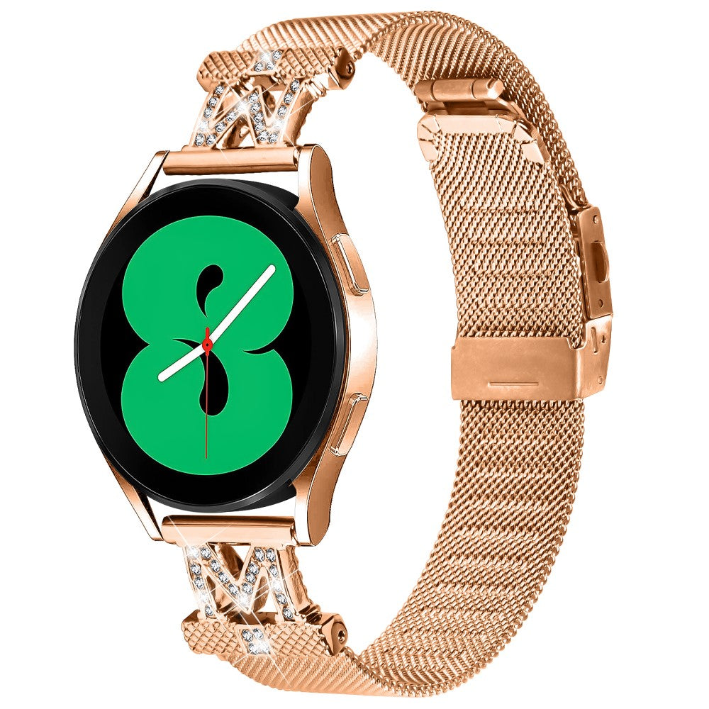 Vildt Flot Metal Og Rhinsten Universal Rem passer til Smartwatch - Pink#serie_2