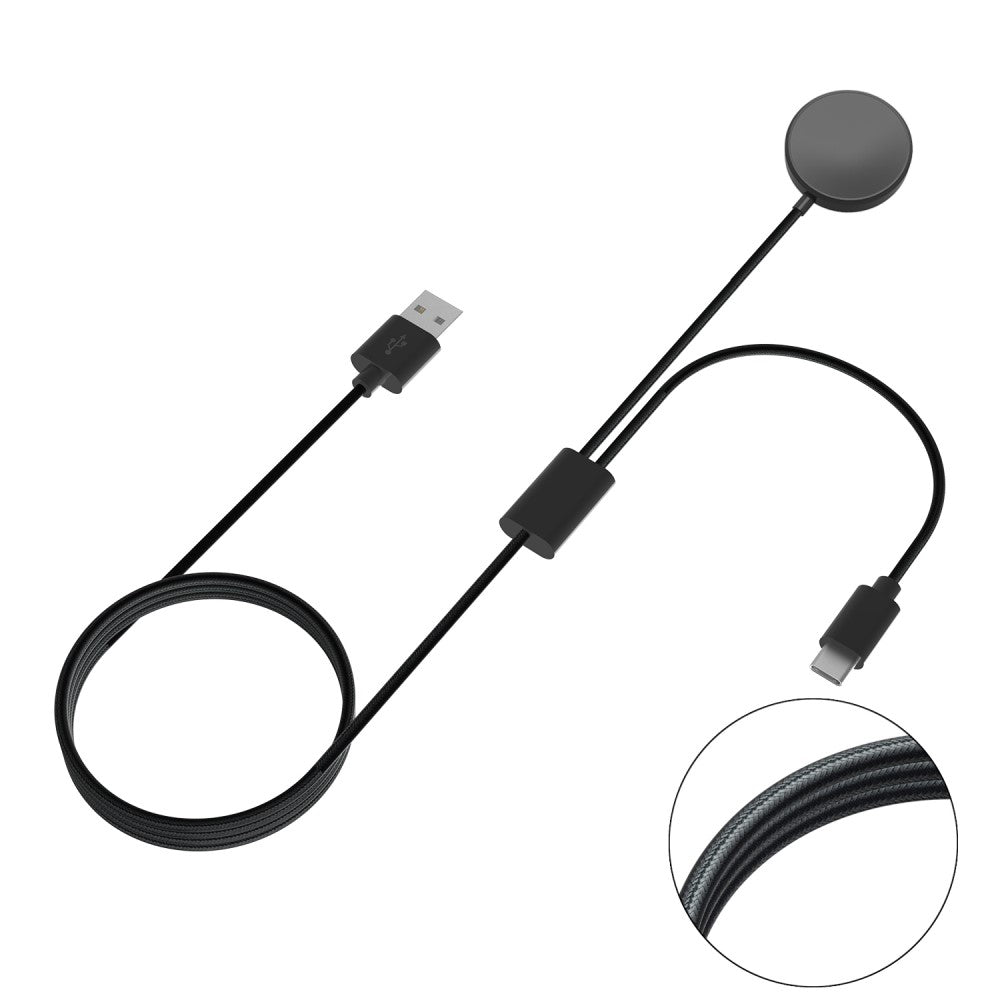 Plastik Type-C Ladestation passer til Samsung Smartwatch - Sort#serie_037