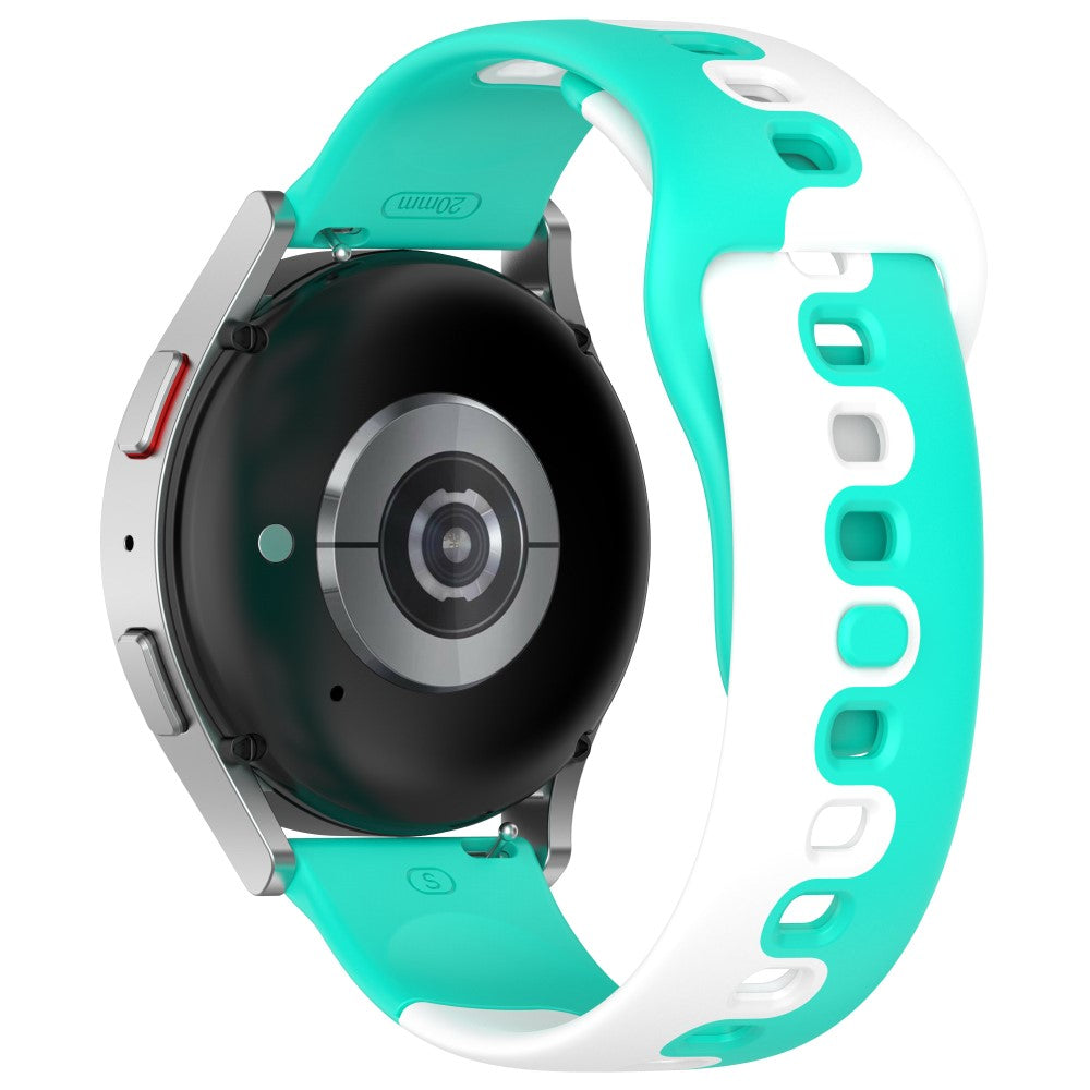 20mm Universal dual color silicone strap - Cyan / White#serie_10