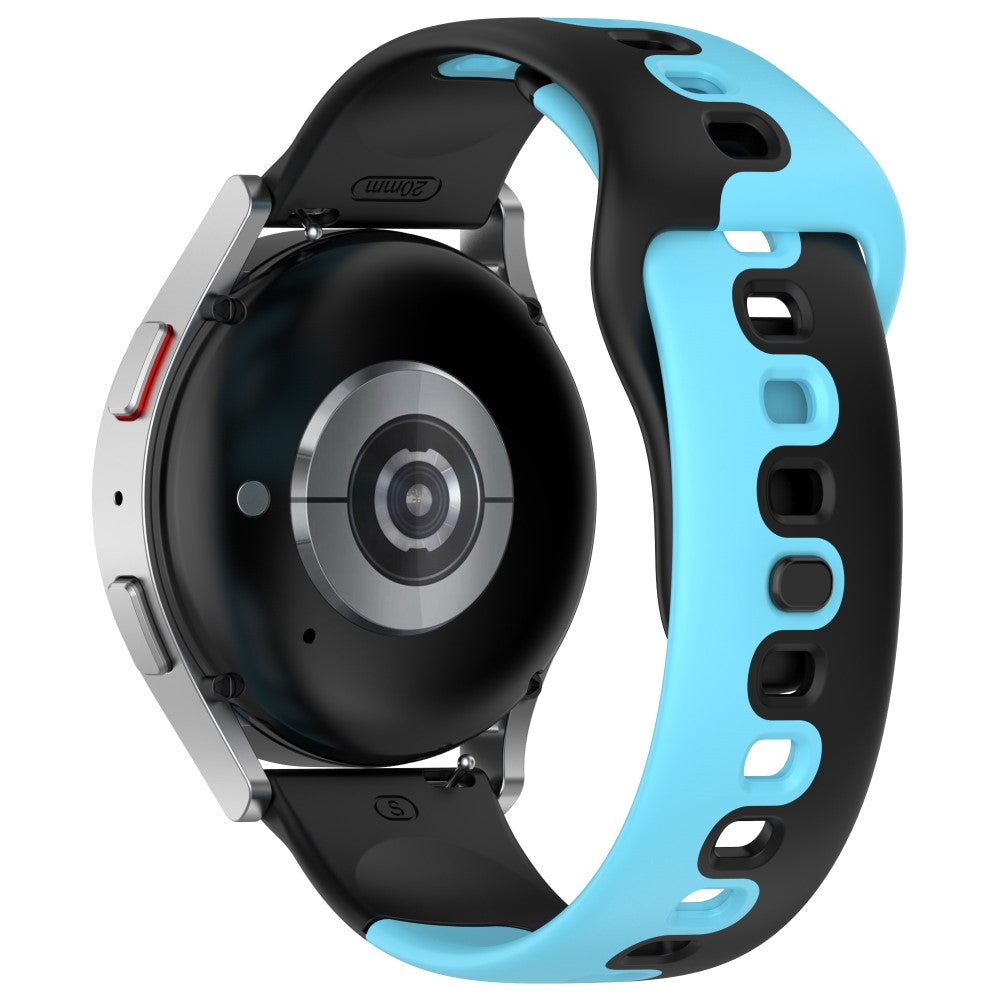 20mm Universal dual color silicone strap - Black / Blue#serie_5