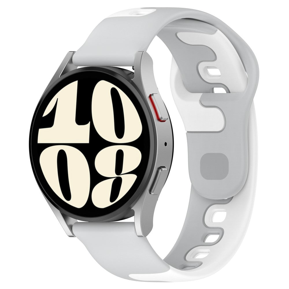 Mega Hårdfør Silikone Universal Rem passer til Smartwatch - Sølv#serie_8