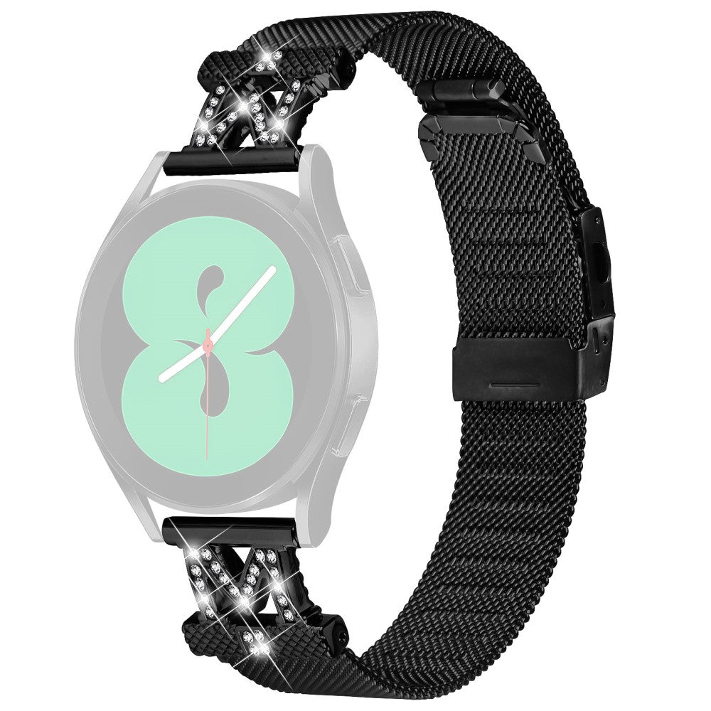 20mm Samsung Galaxy Watch 6 / 6 Classic rhinestone dรฉcor stainless steel strap - Black#serie_1