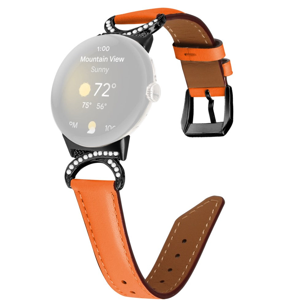 Vildt Fint Kunstlรฆder Rem passer til Google Pixel Watch - Orange#serie_1