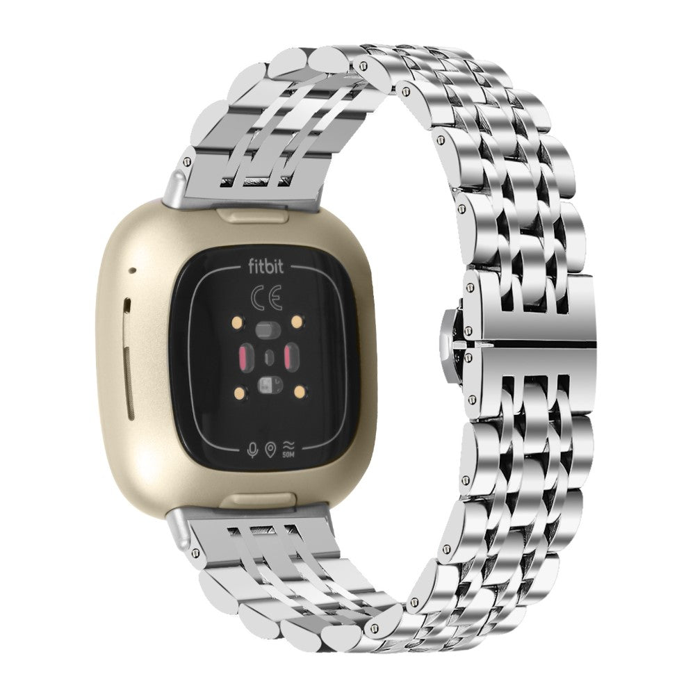 Stilren Metal Universal Rem passer til Fitbit Sense 2 / Fitbit Versa 4 - Sรธlv#serie_010