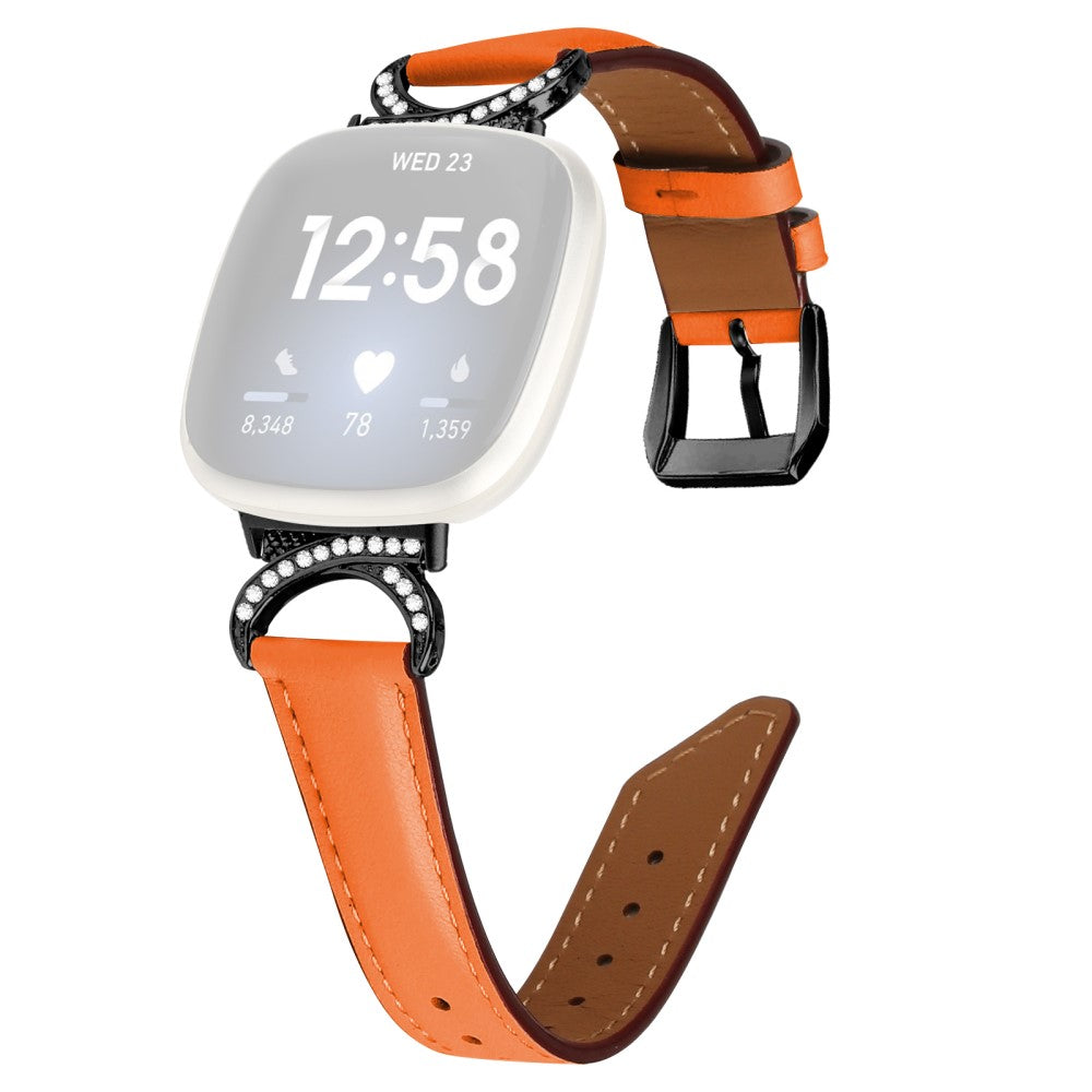 Komfortabel Kunstlรฆder Universal Rem passer til Fitbit Smartwatch - Orange#serie_1