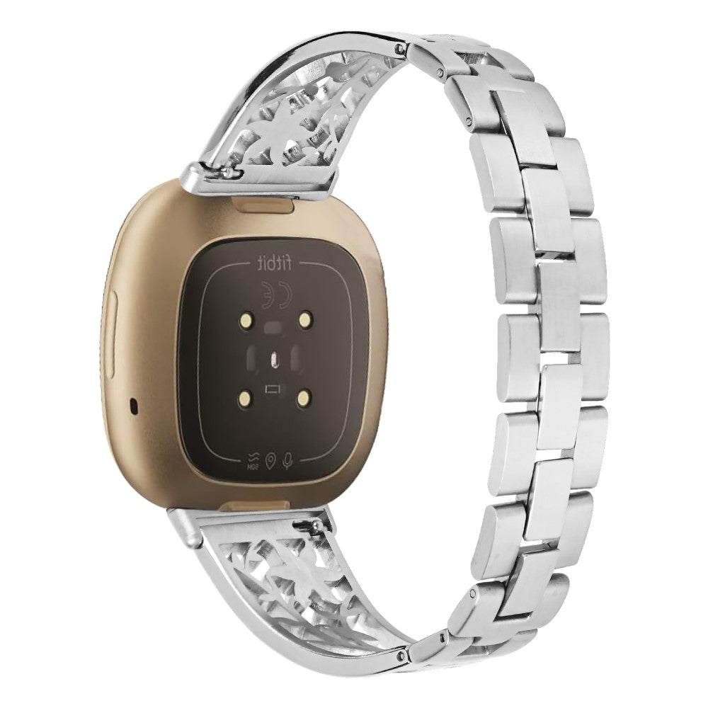 Godt Metal Universal Rem passer til Fitbit Sense 2 / Fitbit Versa 4 - Sรธlv#serie_092