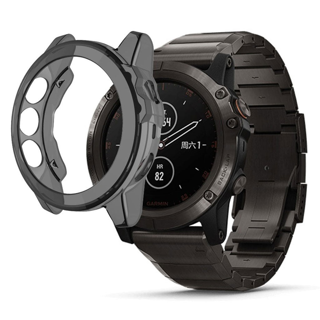Super Godt Garmin Fenix 5X Silikone Cover - Sort#serie_1