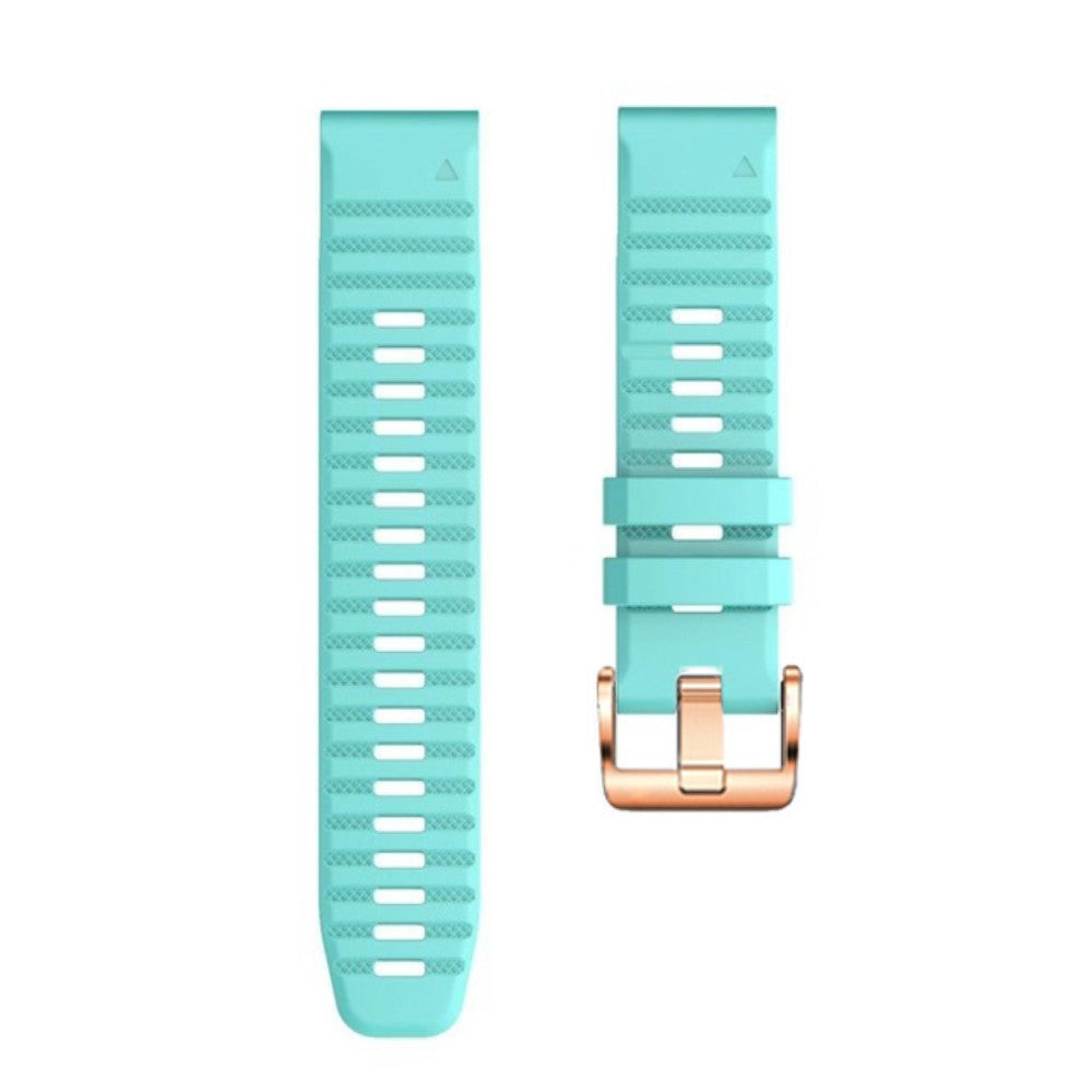 20mm simple stripe silicone strap with rose gold buckle for Garmin watch - Mint Green#serie_2