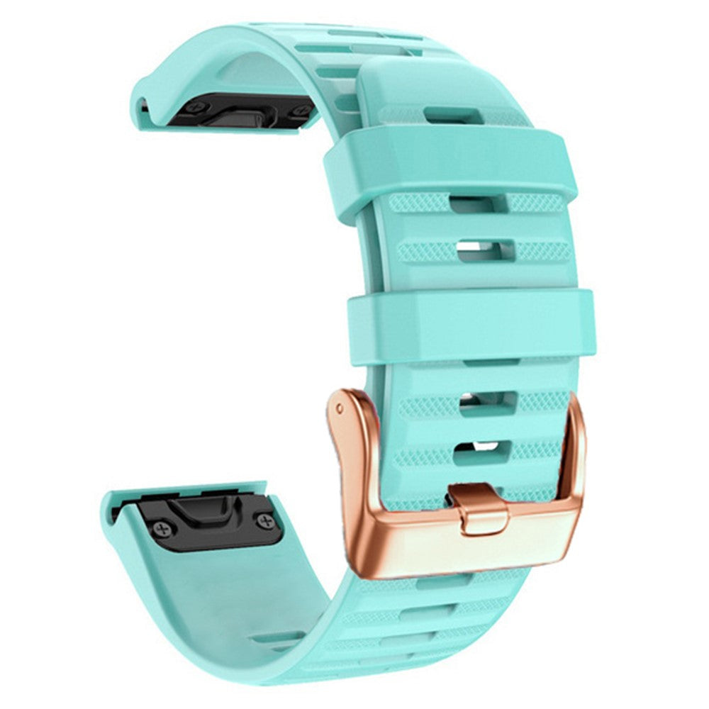 20mm simple stripe silicone strap with rose gold buckle for Garmin watch - Mint Green#serie_2