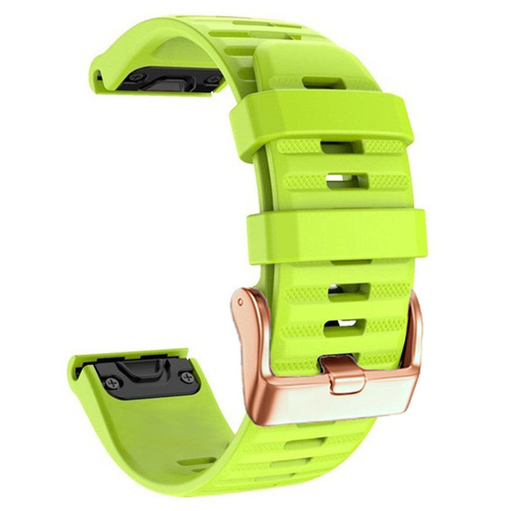 20mm simple stripe silicone strap with rose gold buckle for Garmin watch - Green#serie_5