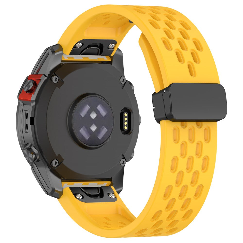 20mm multi-hole style silicone strap with buckle for Garmin Watch - Yellow#serie_5