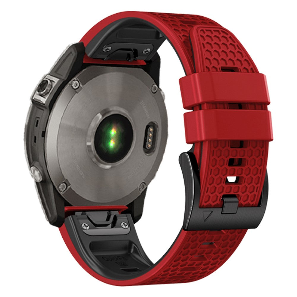 26mm dual-color dot texture silicone strap for Garmin Watch - Red+Black#serie_7