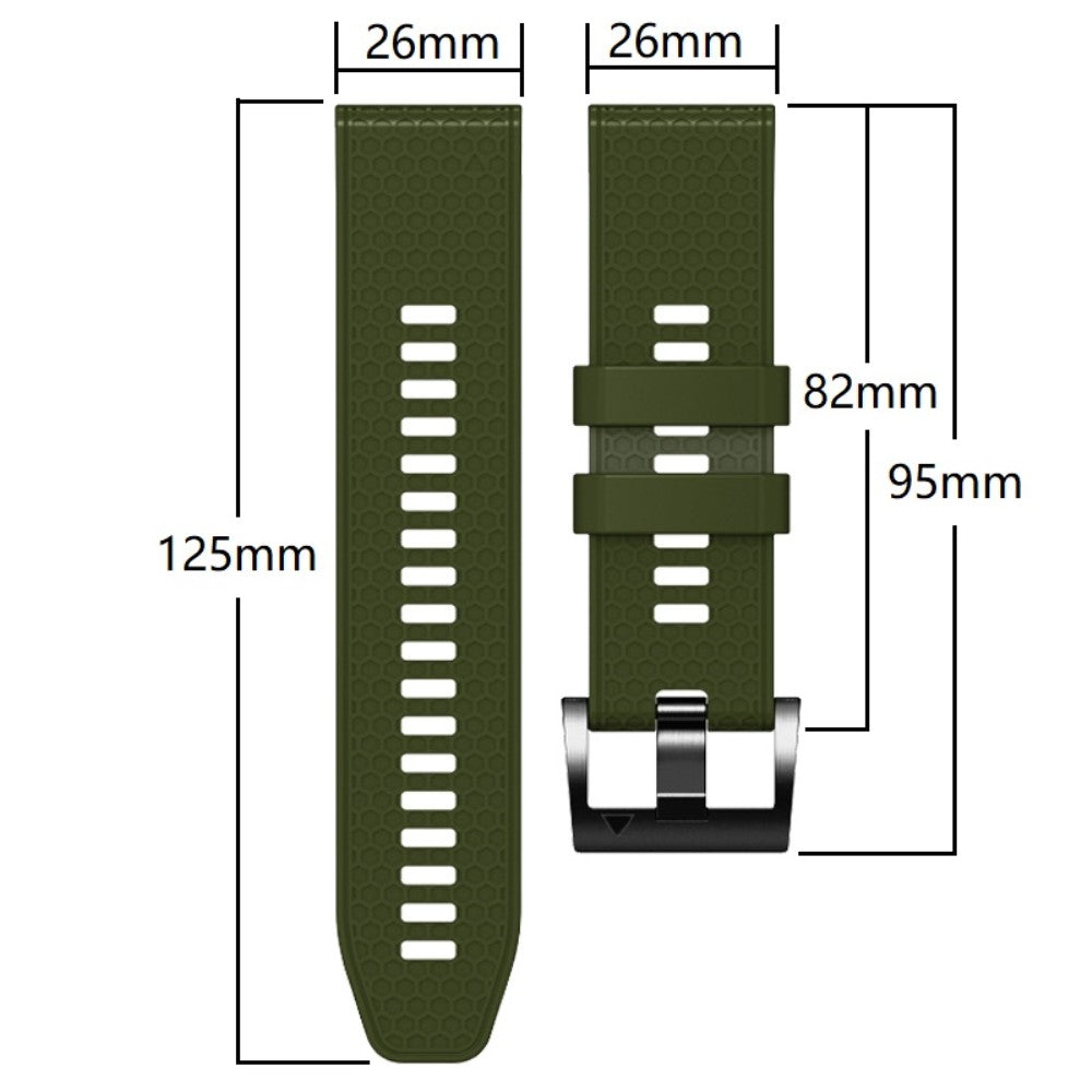 26mm dual-color dot texture silicone strap for Garmin Watch - Lime+Black#serie_8