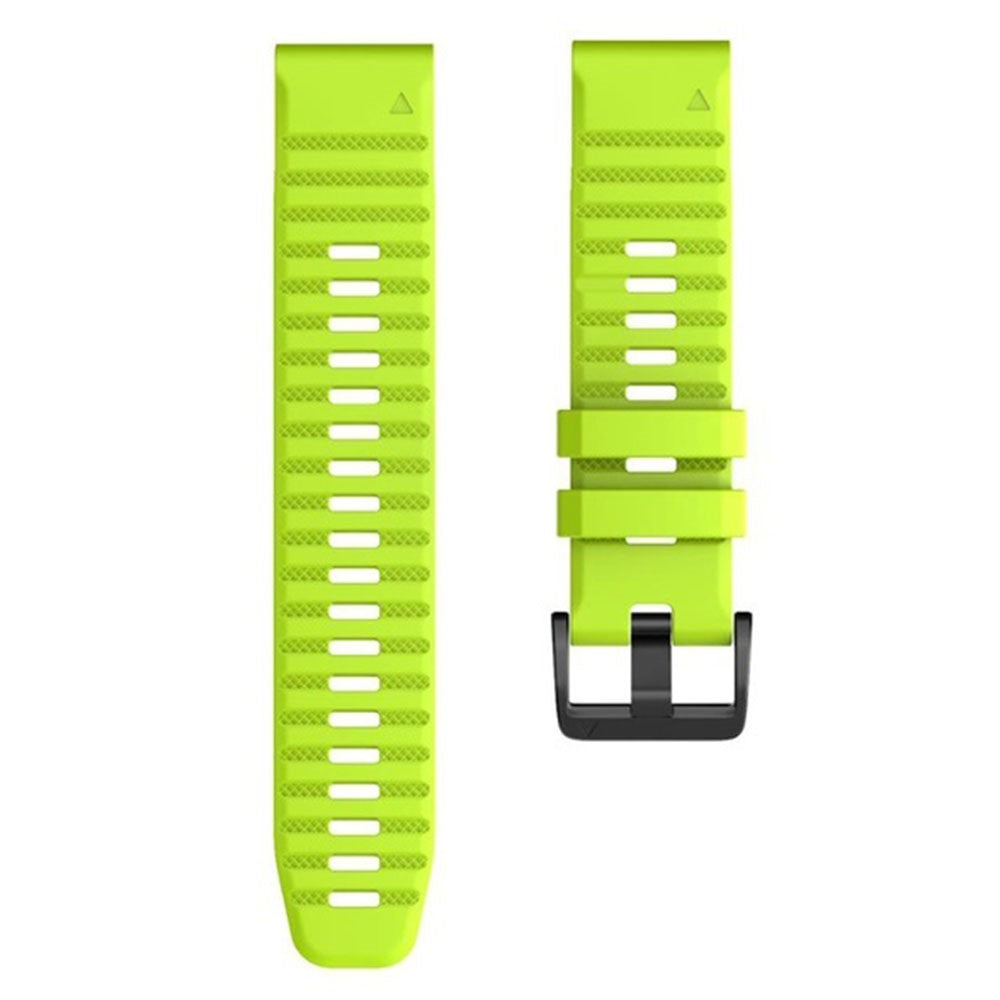 26mm simple stripe silicone strap with black buckle for Garmin watch - Green#serie_4