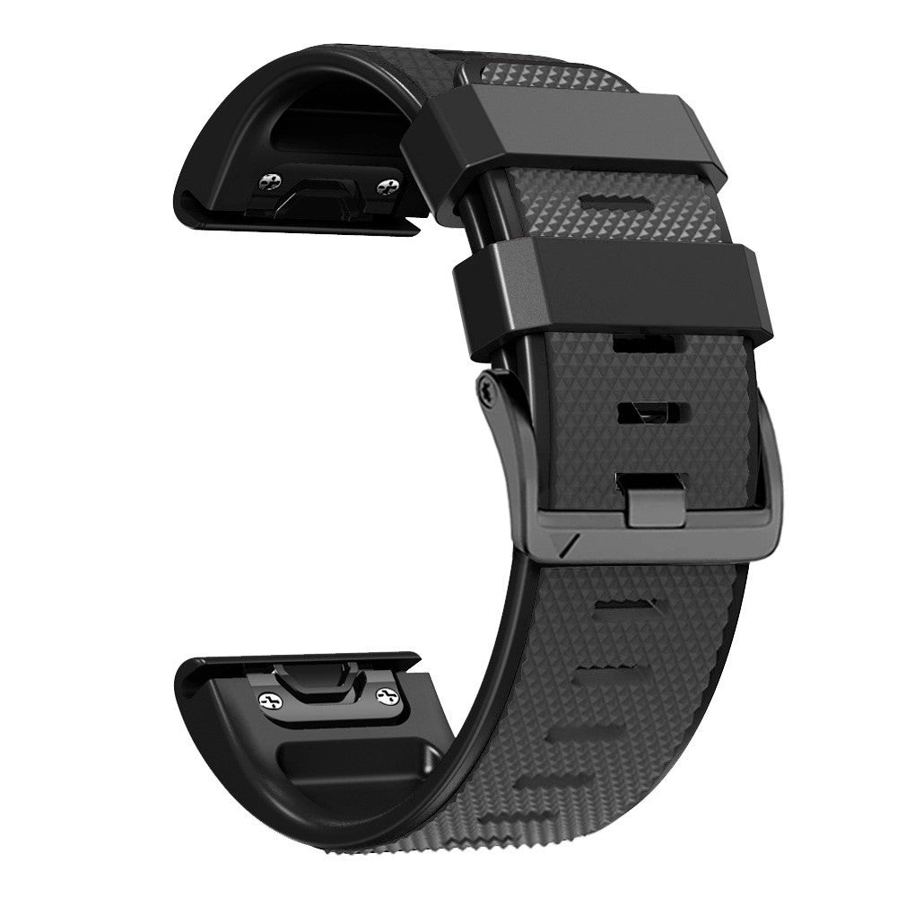 22mm dual-color lozenge style silicone strap for Amazfit / Garmin / Coros watch - Charcoal Grey+Black#serie_11