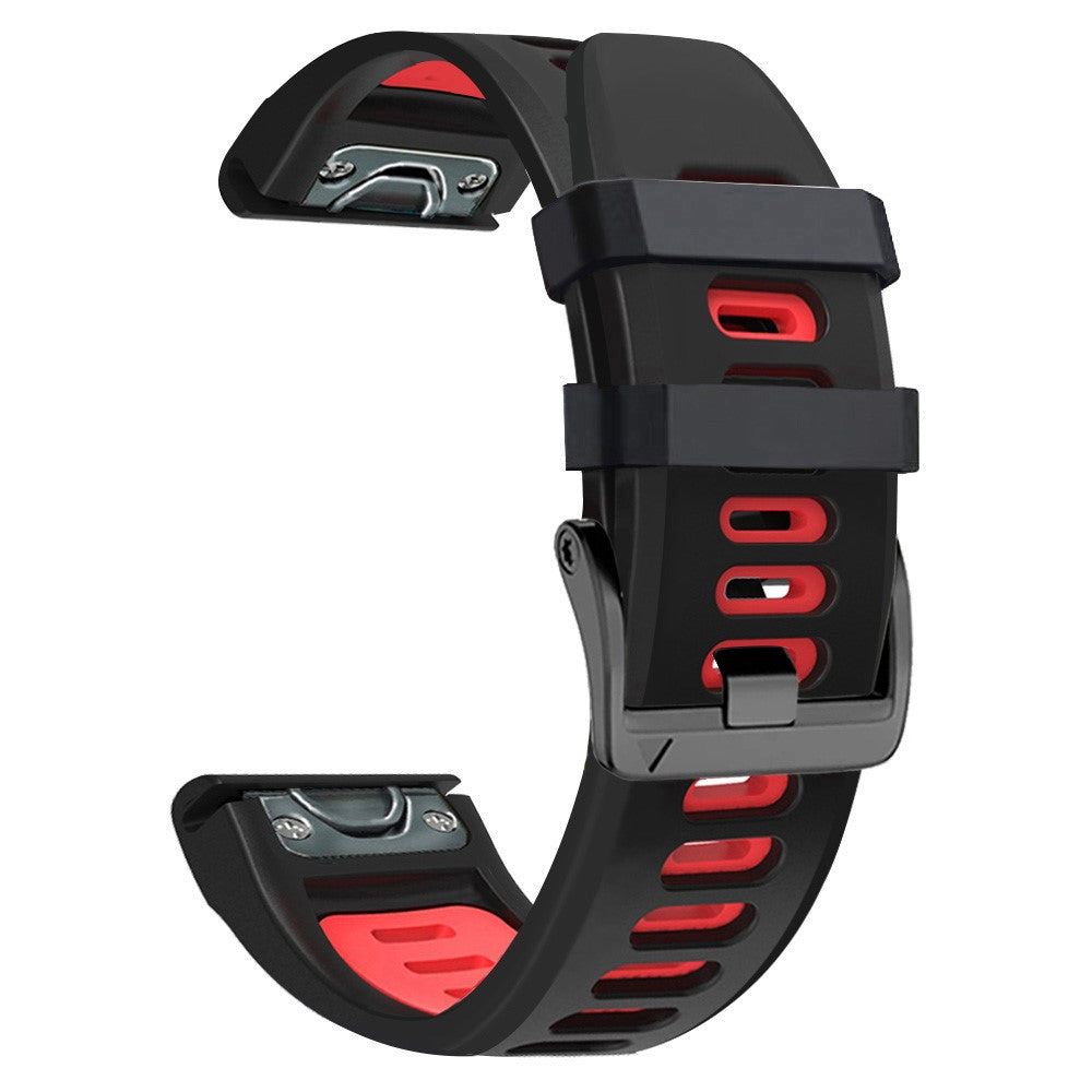22mm dual-color silicone strap for Amazfit / Garmin / Coros watch - Black+Red#serie_3