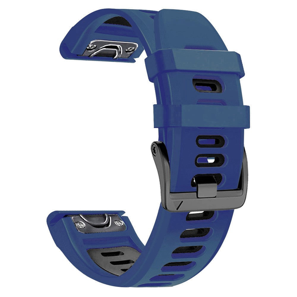 22mm dual-color silicone strap for Amazfit / Garmin / Coros watch - Midnight Blue+Black#serie_8
