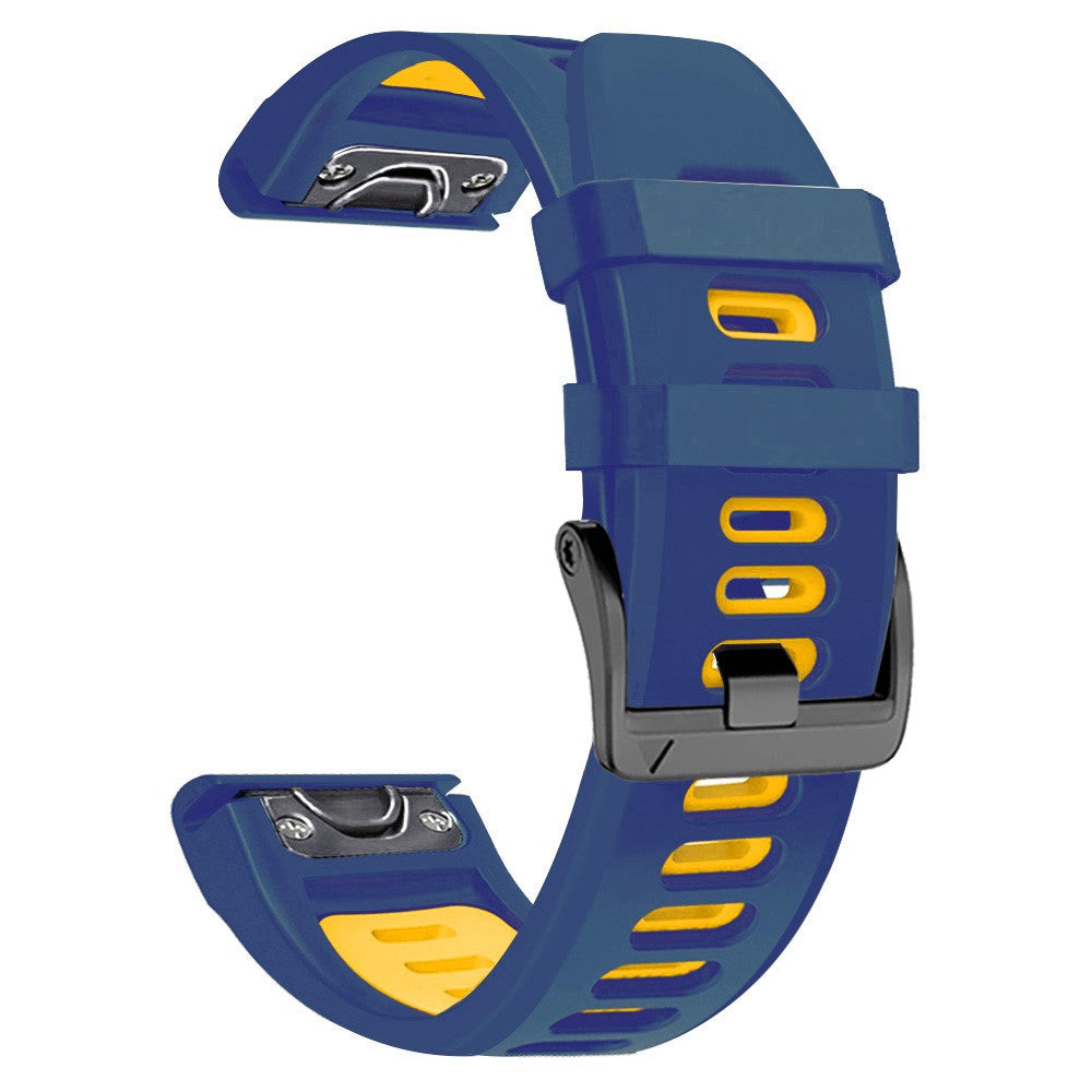 22mm dual-color silicone strap for Amazfit / Garmin / Coros watch - Midnight Blue+Yellow#serie_9