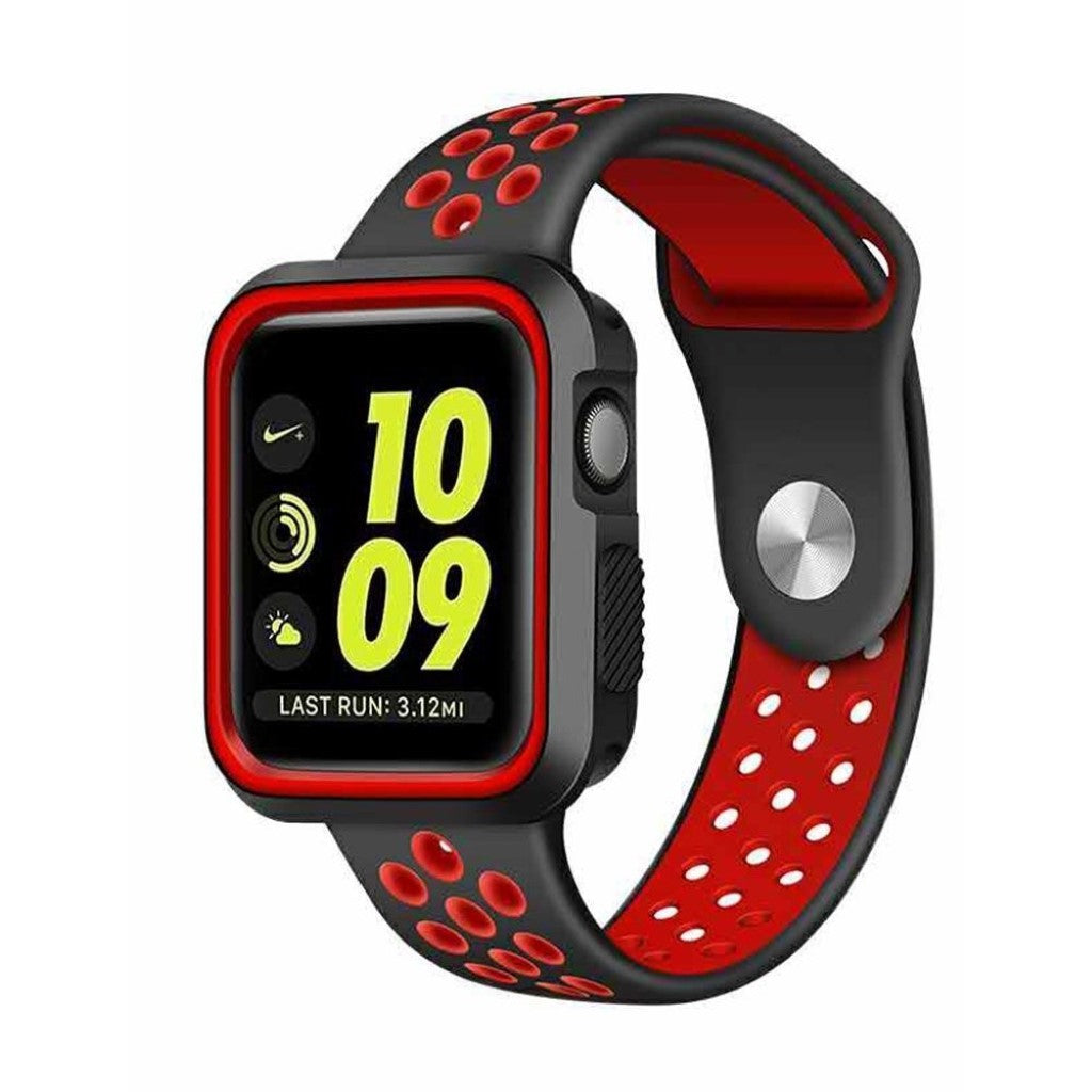 Super skøn Apple Watch Series 1-3 38mm Silikone Rem - Rød#serie_2