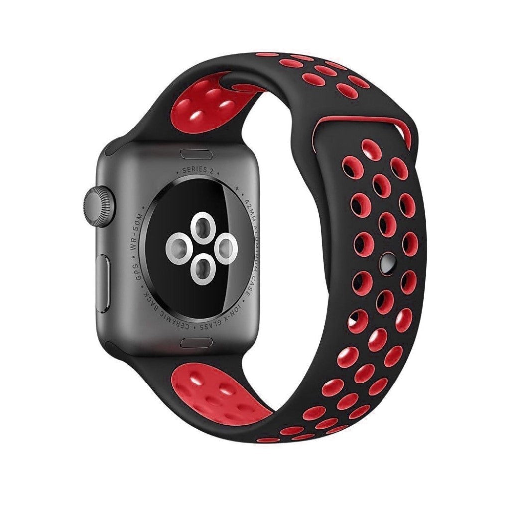 Super skøn Apple Watch Series 1-3 38mm Silikone Rem - Rød#serie_2