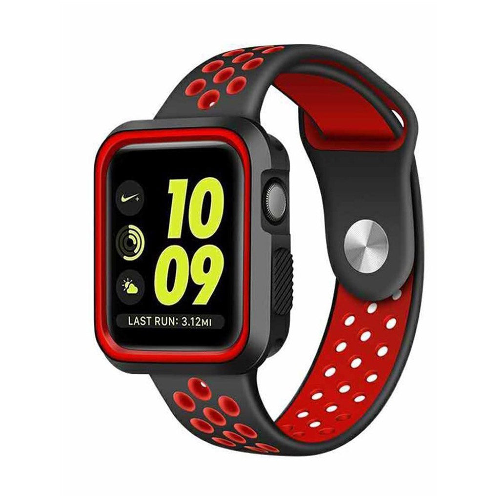 Super skøn Apple Watch Series 1-3 38mm Silikone Rem - Rød#serie_2