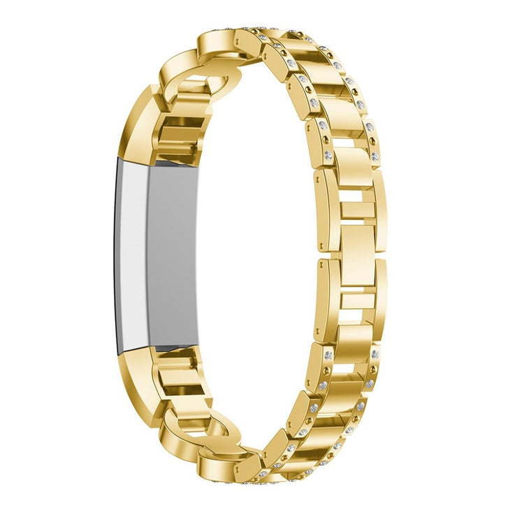 Meget nydelig Fitbit Alta HR Metal og Rhinsten Rem - Guld#serie_2