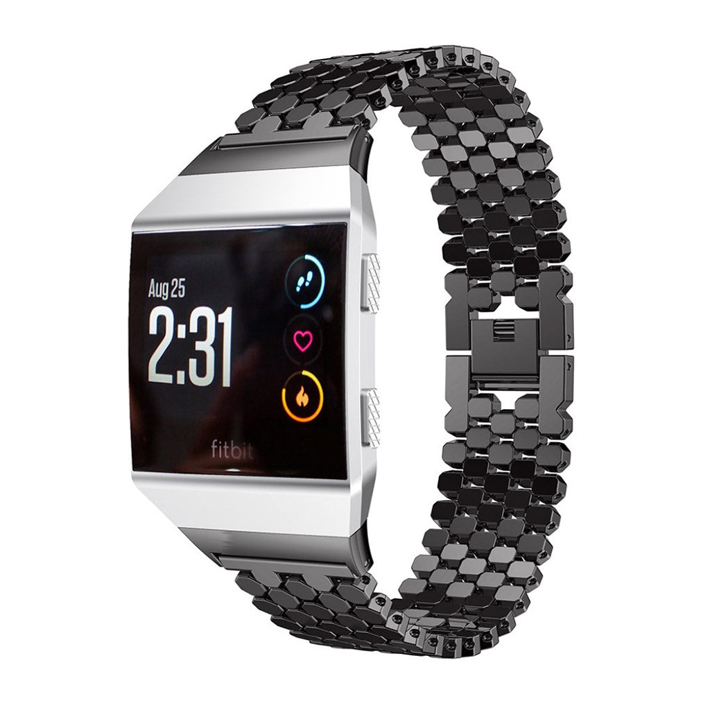 Helt vildt hårdfør Fitbit Ionic Metal Rem - Sort#serie_4