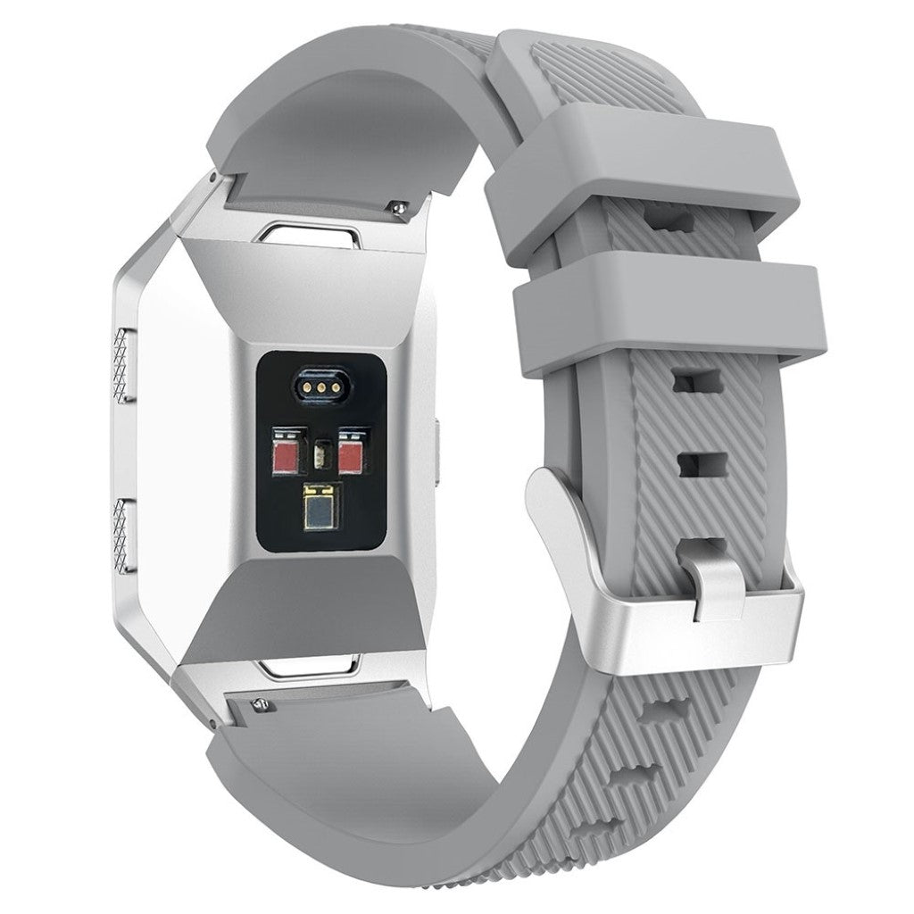 Helt vildt slidstærk Fitbit Ionic Silikone Rem - Sølv#serie_12