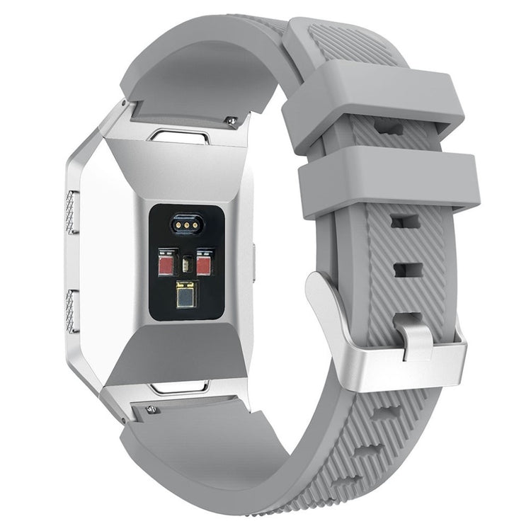 Helt vildt slidstærk Fitbit Ionic Silikone Rem - Sølv#serie_12