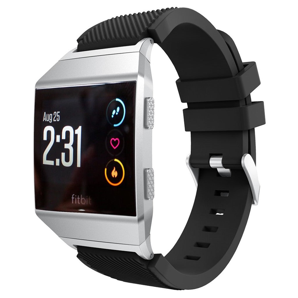 Helt vildt slidstærk Fitbit Ionic Silikone Rem - Sort#serie_14