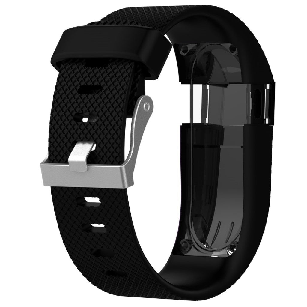 Vildt fantastisk Fitbit Charge HR Silikone Rem - Størrelse: L - Sort#serie_15