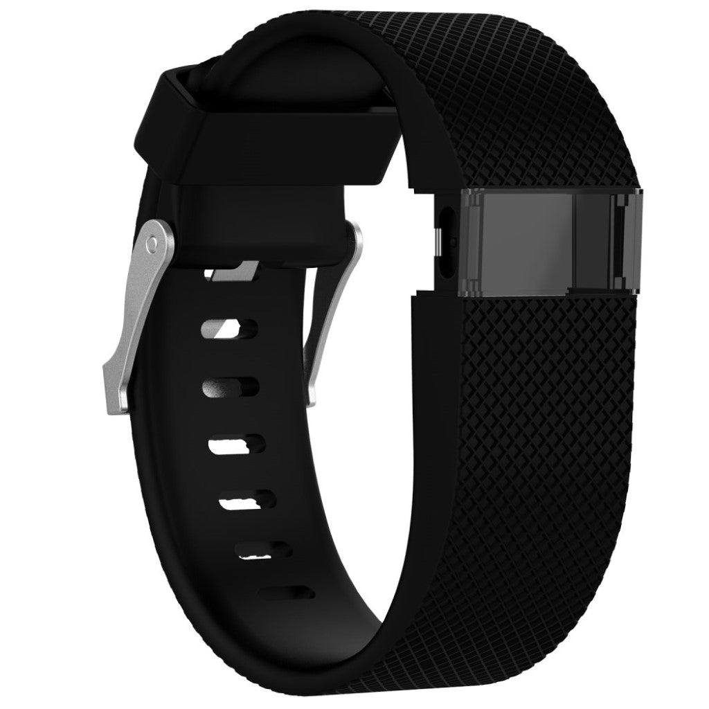 Vildt fantastisk Fitbit Charge HR Silikone Rem - Størrelse: L - Sort#serie_16