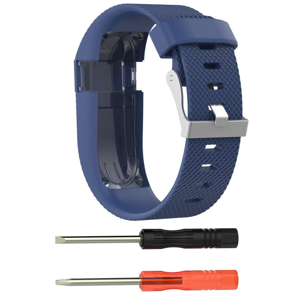 Vildt fantastisk Fitbit Charge HR Silikone Rem - Størrelse: L - Blå#serie_7