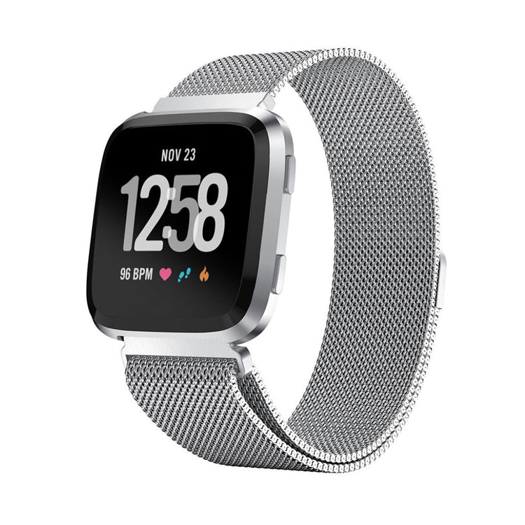 Rigtigt smuk Fitbit Versa Metal Rem - Sølv#serie_2