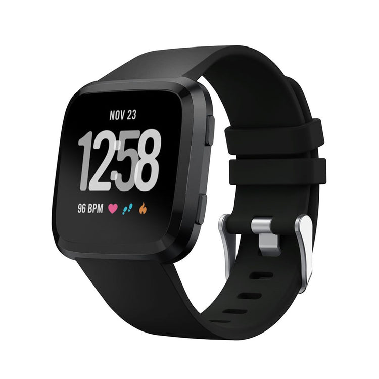Vildt rart Fitbit Versa Silikone Rem - Sort#serie_5