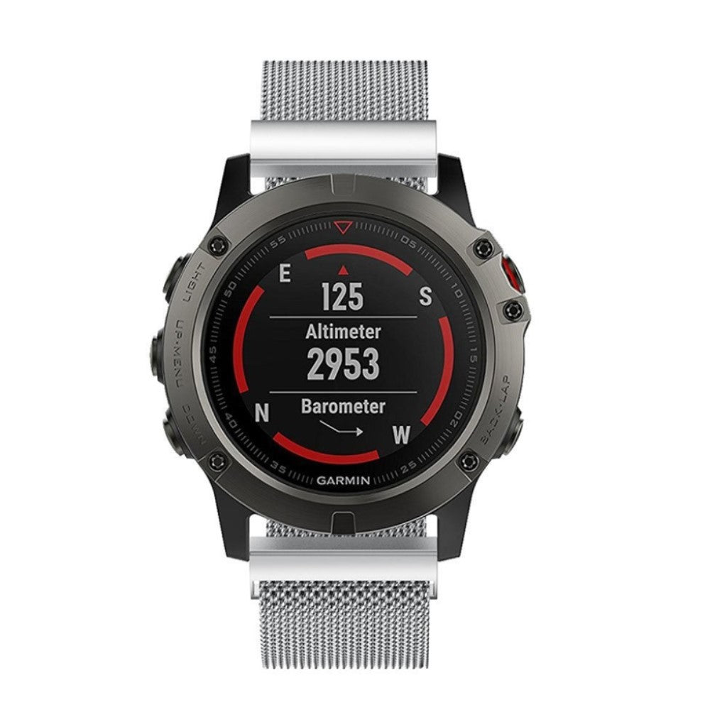 Helt vildt smuk Universal Garmin Metal Rem - Sølv#serie_1