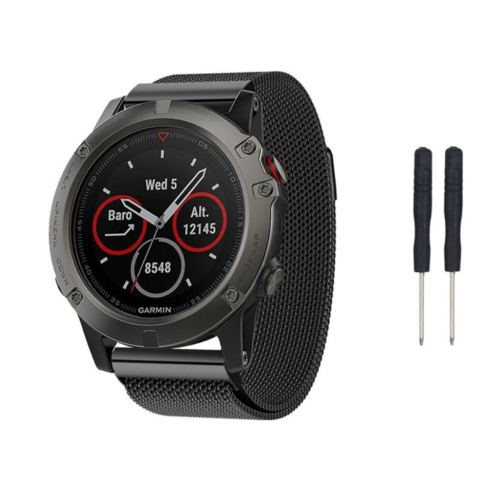 Helt vildt smuk Universal Garmin Metal Rem - Sort#serie_2