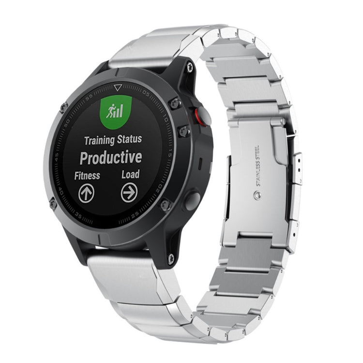 Holdbart Garmin Fenix 5X / Garmin Tactix Charlie Metal Rem - Sølv#serie_1