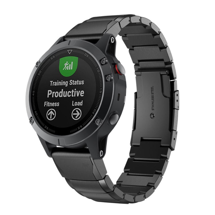 Holdbart Garmin Fenix 5X / Garmin Tactix Charlie Metal Rem - Sort#serie_2