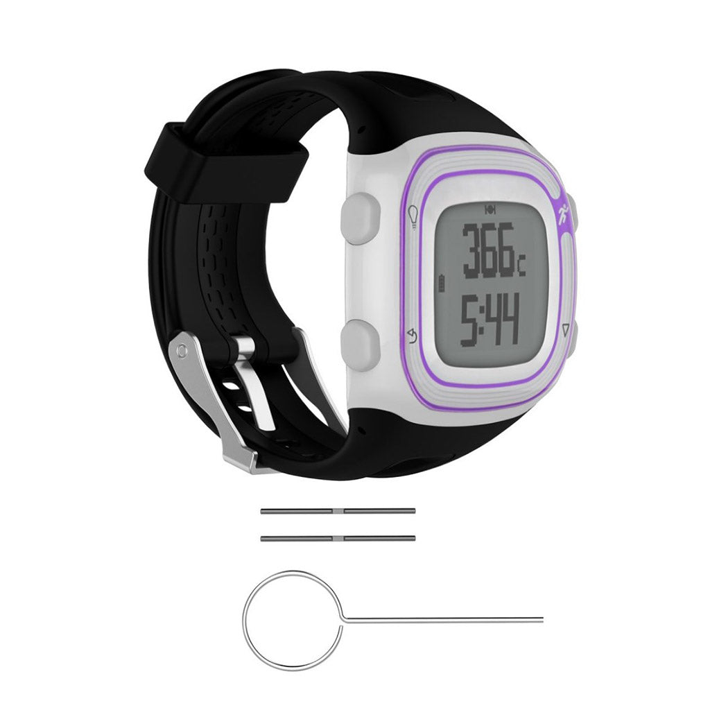 Rigtigt sejt Garmin Forerunner 10 Silikone Rem - Sort#serie_8